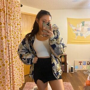 100% silk vintage fuda international jacket